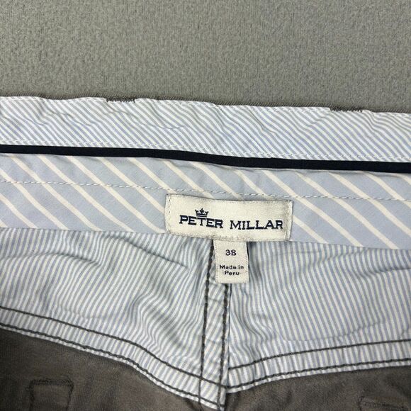 Peter Millar Pants‎ Mens 38 5 Pocket Pants Gray Cotton Blend Chino Business - Picture 4 of 10